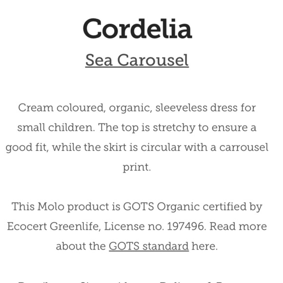 Molo Cordelia Carousel Dress Sz 3-6 Month organic cotton - Picture 5 of 16